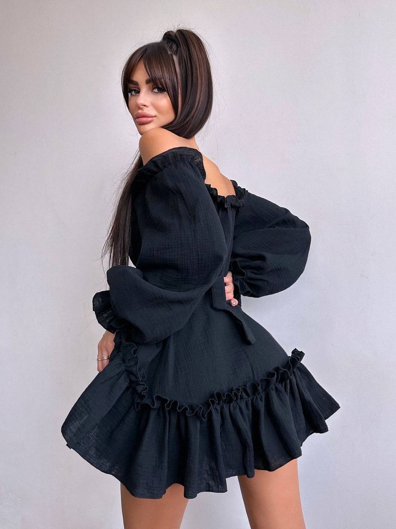 Муслінова сукня з рюшами   | PUSHKA SHOP