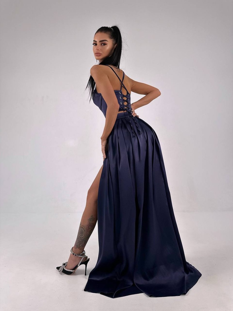 Атласний комплект: корсет + спідниця максі  | PUSHKA SHOP