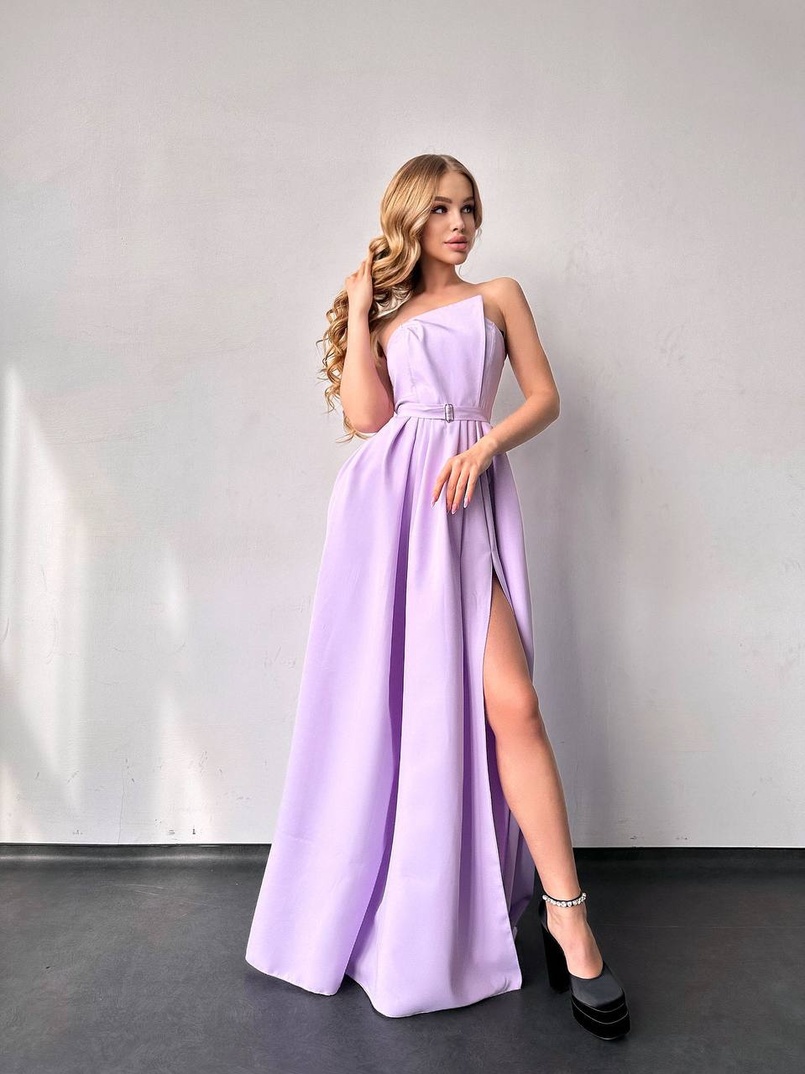 Сукня максі  з розрізом на спідниці  | PUSHKA SHOP