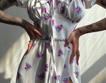 Сукня- міді  з квітковим принтом | PUSHKA SHOP