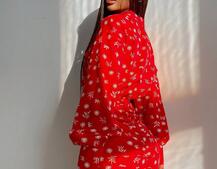 Платье-рубашка с присобранной юбкой  | PUSHKA SHOP