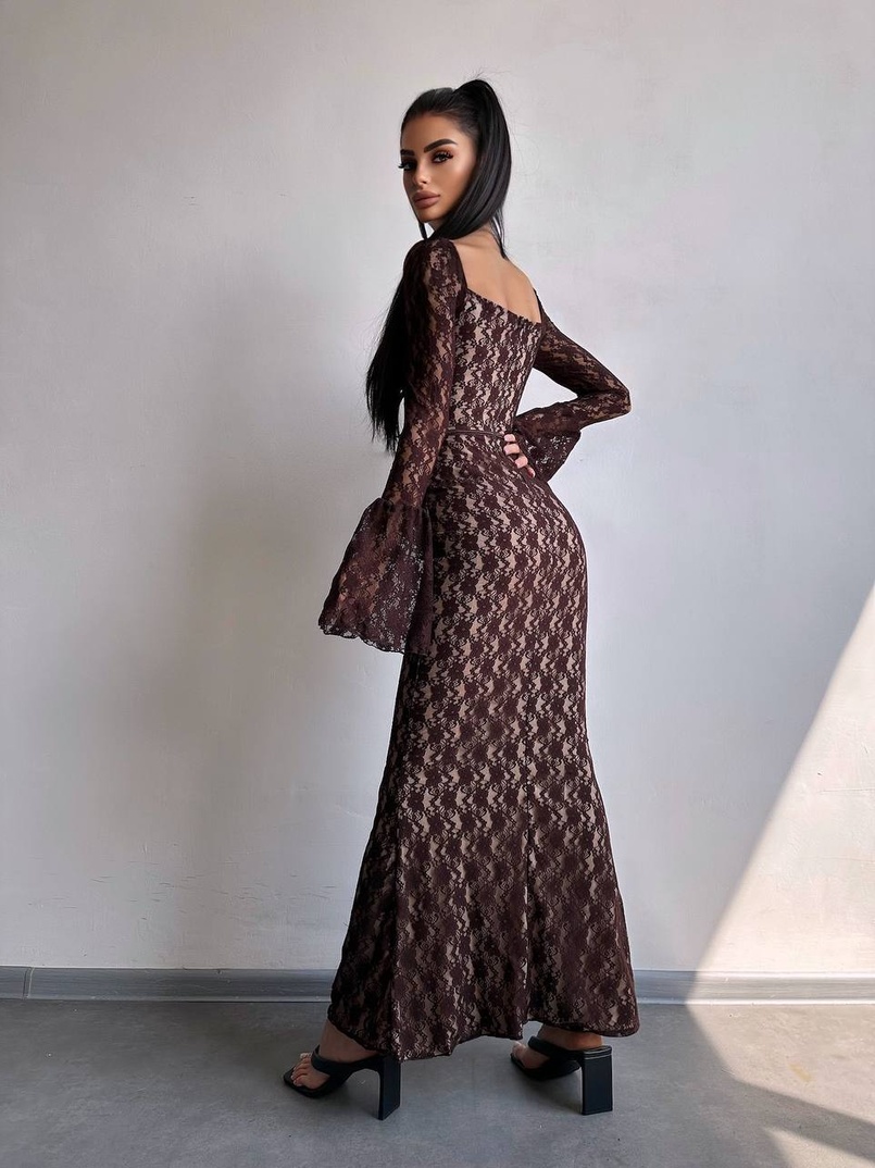 Мереживна сукня максі з чашечками    | PUSHKA SHOP