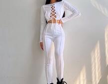 Комплект: топ зі шнурівкою на грудях + легінси Комплект: топ зі шнурівкою на грудях + легінси | PUSHKA SHOP