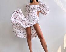 Сукня -міді зі шнурівкою на спинці та розрізом на ніжці | PUSHKA SHOP