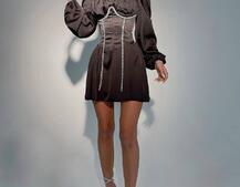 Приталена сукня з шовку  + корсет декорований стразами  Ручна робота  Приталена сукня з шовку  + корсет декорований стразами  Ручна робота  | PUSHKA SHOP