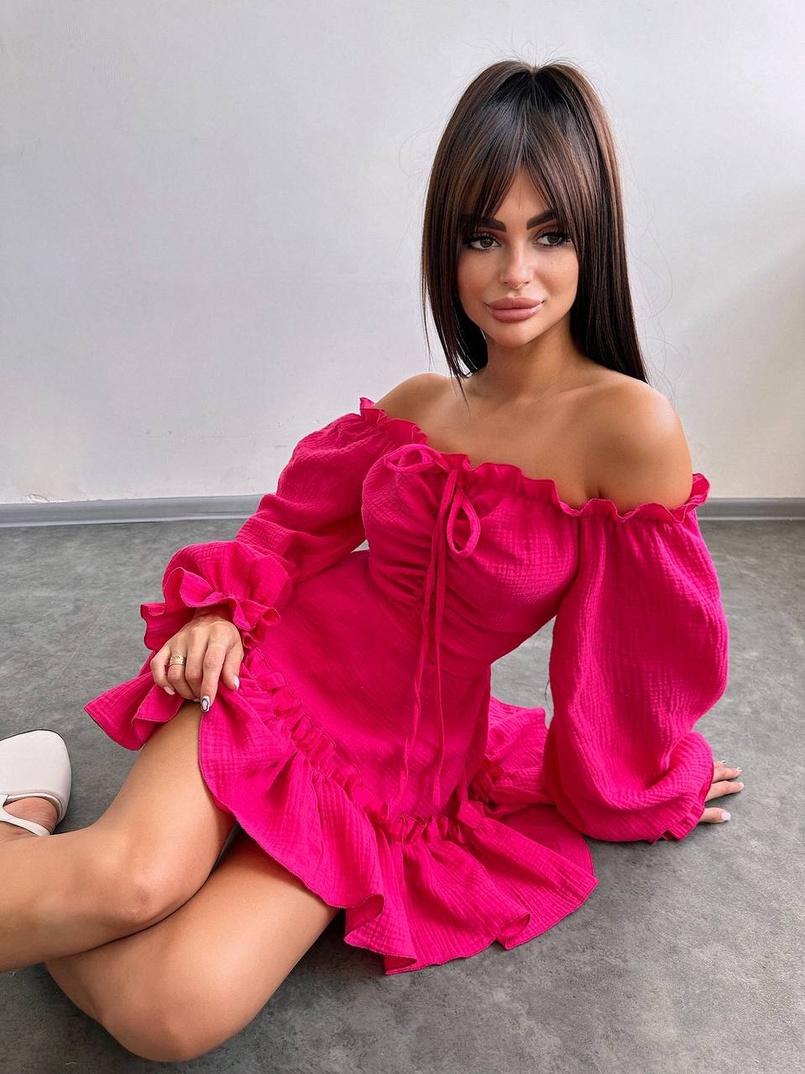 Муслінова сукня з рюшами   | PUSHKA SHOP