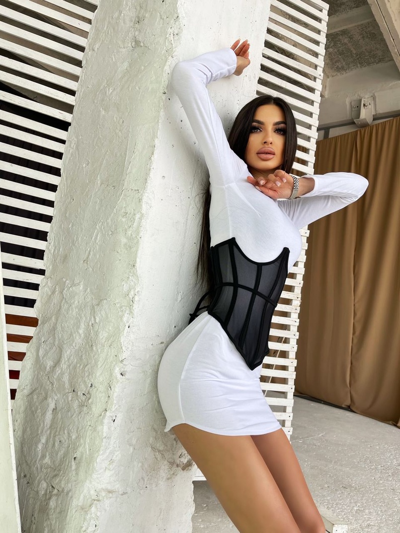 Трикотажное платье в комплекте с утягивающим корсетом  | PUSHKA SHOP