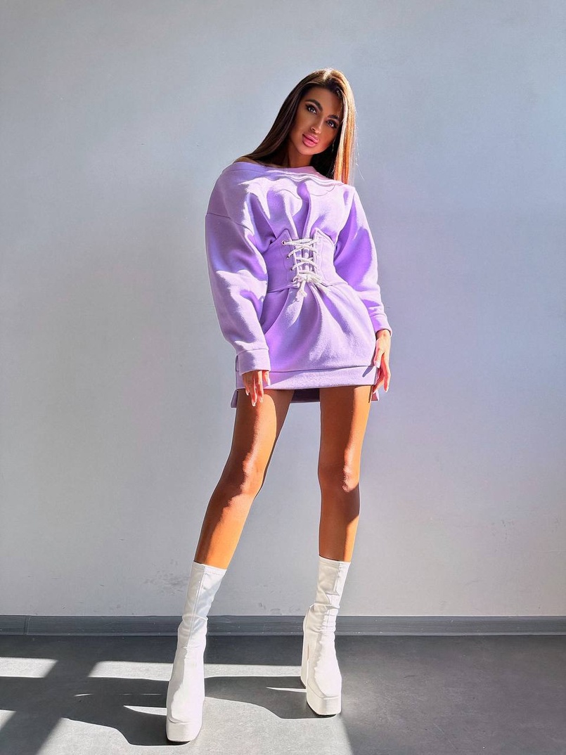 Тепле затишне худі over-size на флісі + корсет на шнурівці Можна носити з корсетом та без | PUSHKA SHOP