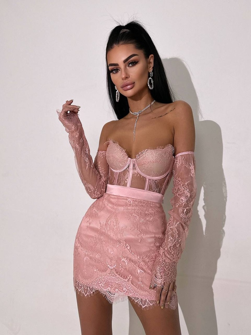 Мереживний комплект: корсет + спідниця   | PUSHKA SHOP