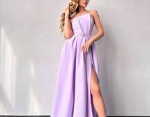 Сукня максі  з розрізом на спідниці  | PUSHKA SHOP