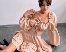 Сукня з воланами на ґудзиках  | PUSHKA SHOP