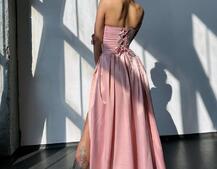 Комплект: корсет-бюстьє , декорований стразами  + спідниця максі з розрізом   Ручна робота  | PUSHKA SHOP