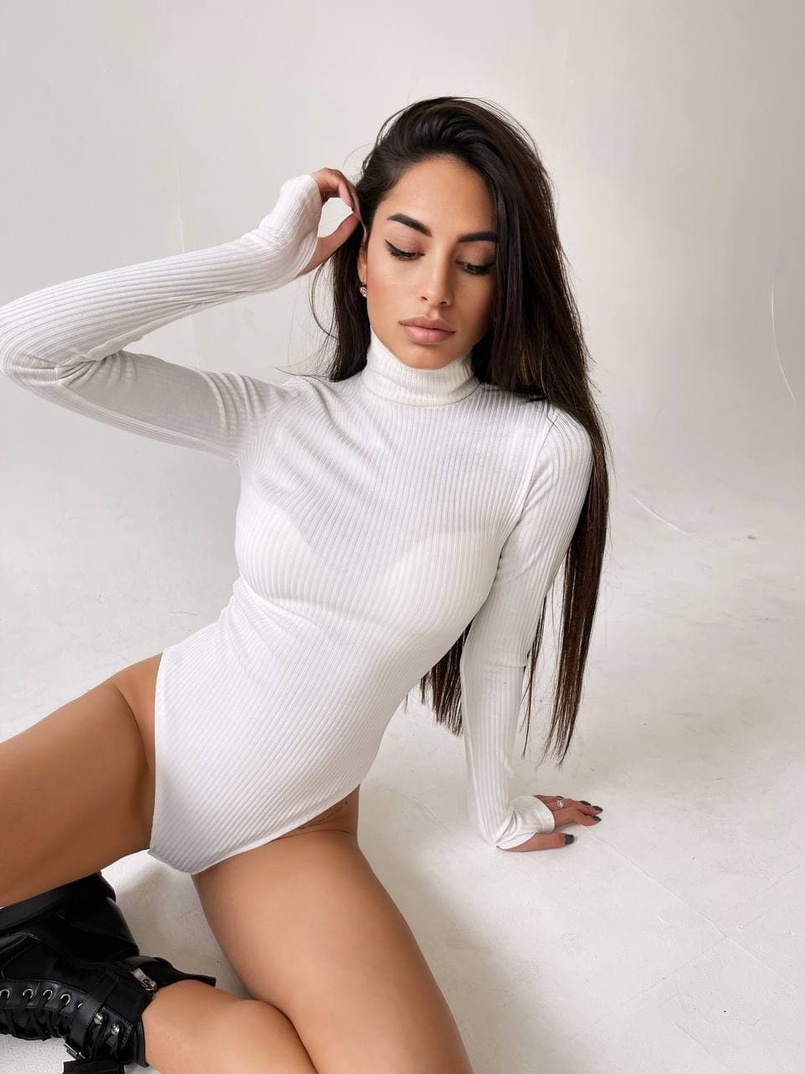 Трикотажный боди с высоким горлом  Трикотажный боди с высоким горлом  | PUSHKA SHOP