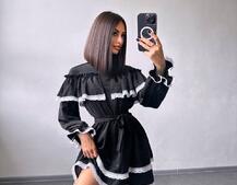 Сукня декорована мереживом | PUSHKA SHOP