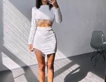 Оксамитовий комплект, декорований бахромою зі страз | PUSHKA SHOP