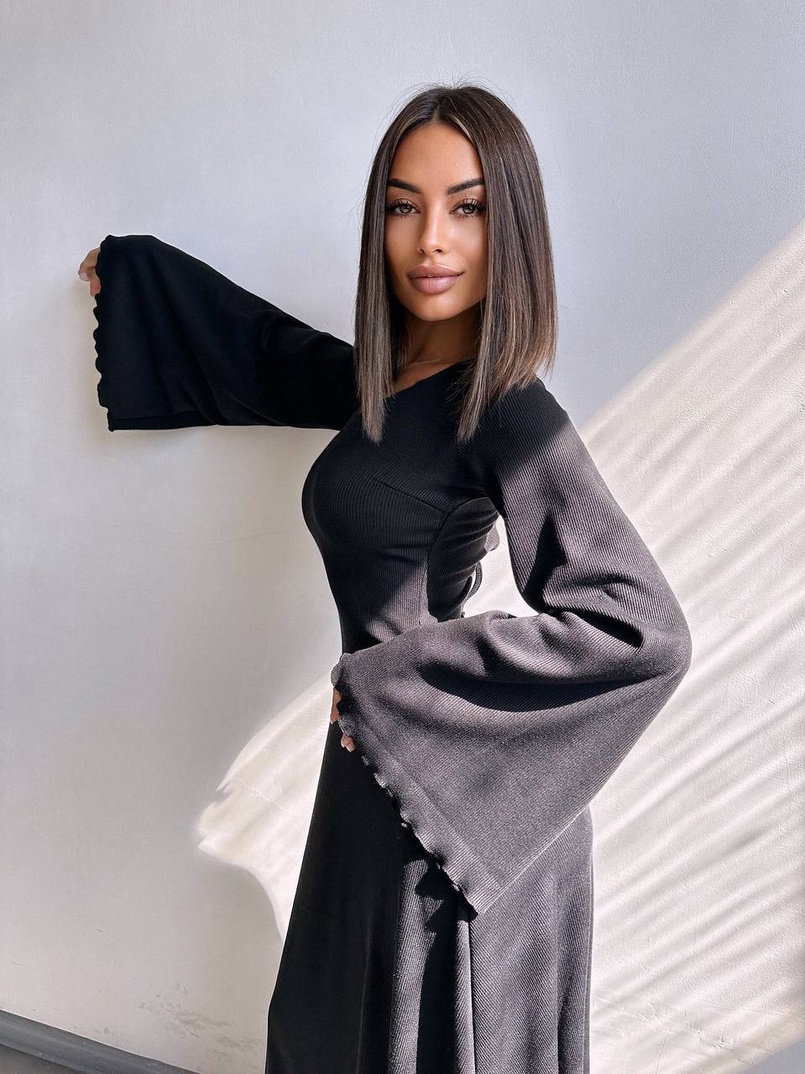 Трикотажна сукня зі шнурівкою на спинці    | PUSHKA SHOP