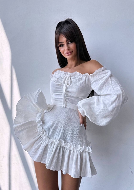 Муслінова сукня з рюшами   | PUSHKA SHOP