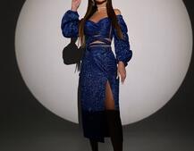 Сяючий комплект: топ  + спідниця  Сяючий комплект: топ  + спідниця  | PUSHKA SHOP