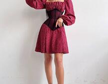 Приталена сукня з принтом  + прозорий корсет | PUSHKA SHOP