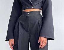 Брючный костюм с широкими штанами  | PUSHKA SHOP