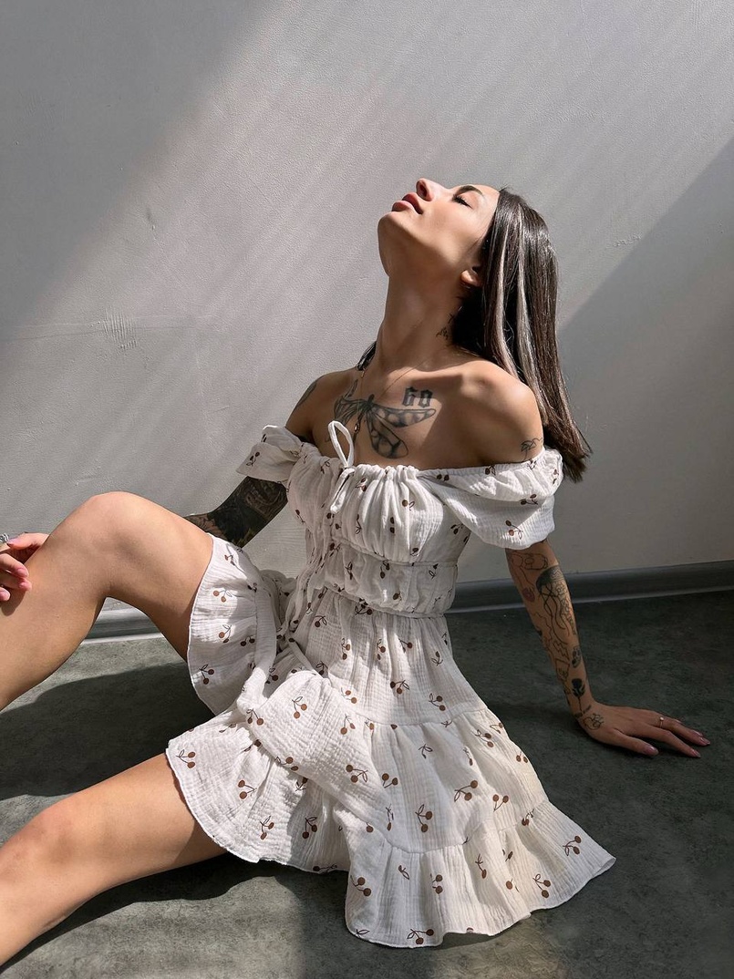 Муслинова сукня з принтом  | PUSHKA SHOP