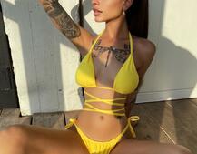 Купальник с завязками на талии с чашечками Купальник с завязками на талии с чашечками | PUSHKA SHOP