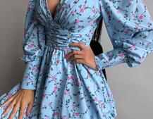 Сукня міні з пишною спідницею та драпіруванням на талії | PUSHKA SHOP