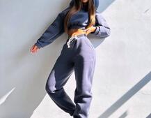 Базовий костюм на флісі з об'ємними капюшоном | PUSHKA SHOP