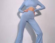 Комплект : штани кльош і топ , декорований бахромою зі страз Ручна робота | PUSHKA SHOP