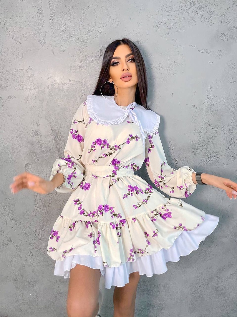 Платье со съёмным воротничком и подъюбником Платье со съёмным воротничком и подъюбником | PUSHKA SHOP