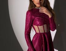 Блискуча корсетна сукня з пишною спідницею Блискуча корсетна сукня з пишною спідницею | PUSHKA SHOP