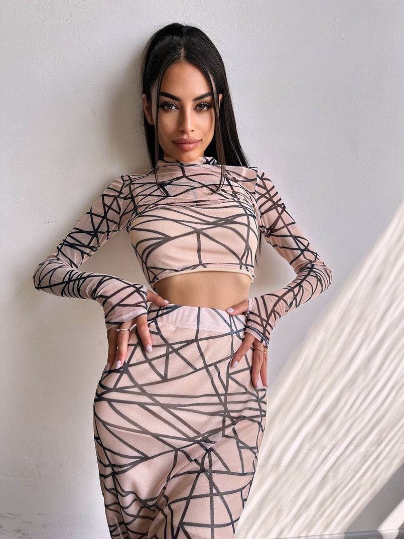 Комплект: топ + спідниця міді   Комплект: топ + спідниця міді   | PUSHKA SHOP