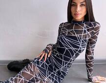 Сукня міді з принтом  | PUSHKA SHOP