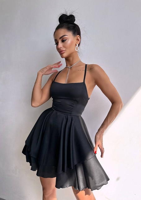 Шовкова сукня  з пишною спідницею та шнурівкою   | PUSHKA SHOP