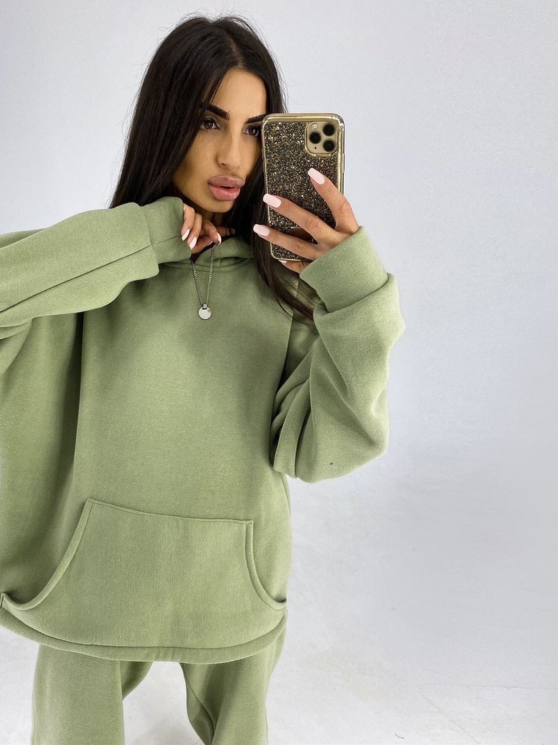 Oversize костюм с худи и расклешенными брюками Oversize костюм с худи и расклешенными брюками | PUSHKA SHOP