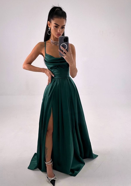 Атласний комплект: корсет + спідниця максі  | PUSHKA SHOP