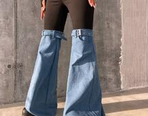 Штани-кльош  з металевими застібками   | PUSHKA SHOP