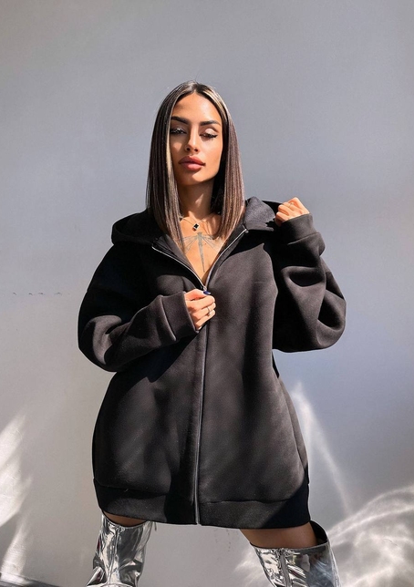 Трендове худі over size із сяючими стразами  | PUSHKA SHOP