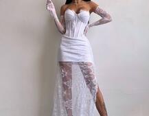 Корсетна сукня максі з рукавичками Корсетна сукня максі з рукавичками | PUSHKA SHOP