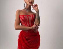 Мереживна сукня міні зі шлейфом   | PUSHKA SHOP