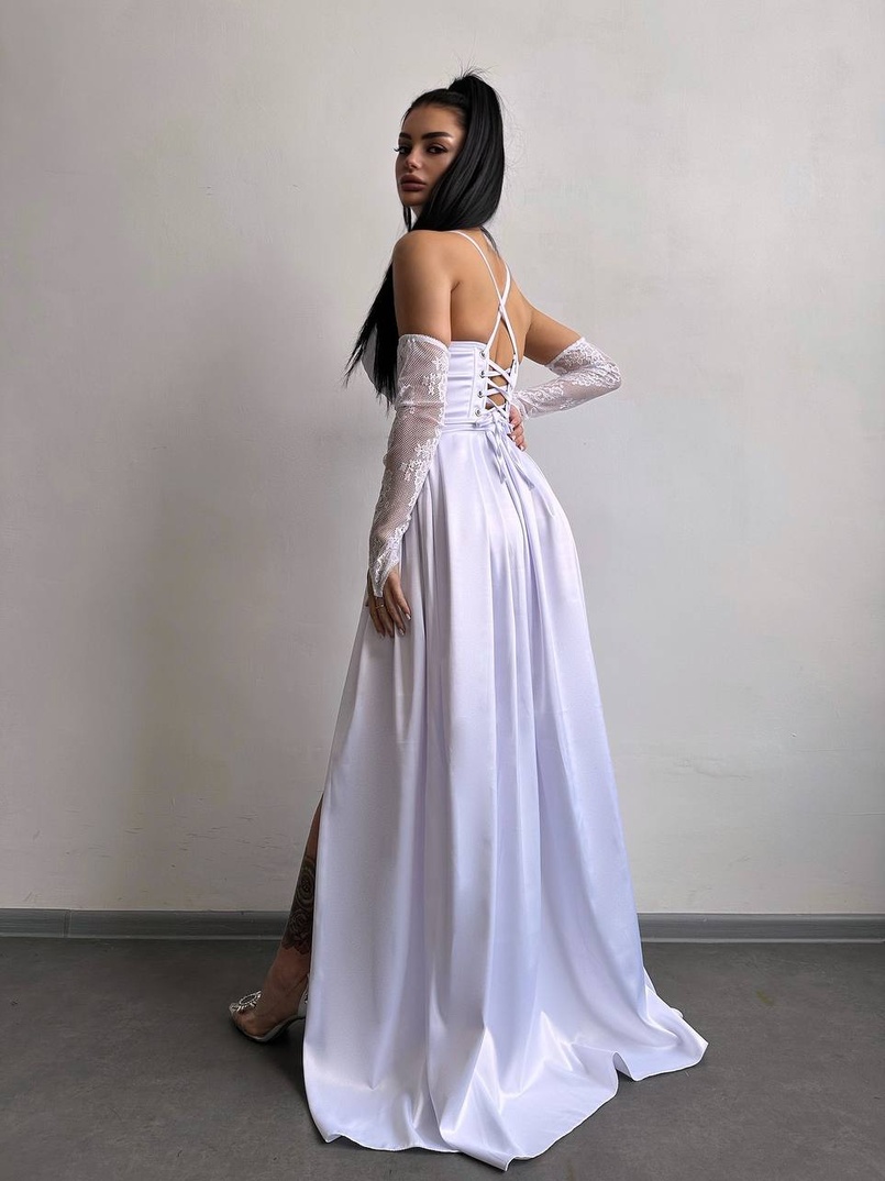 Атласний комплект: корсет + спідниця максі  | PUSHKA SHOP