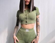 Комплект: топ на ґудзиках + велосипедки | PUSHKA SHOP