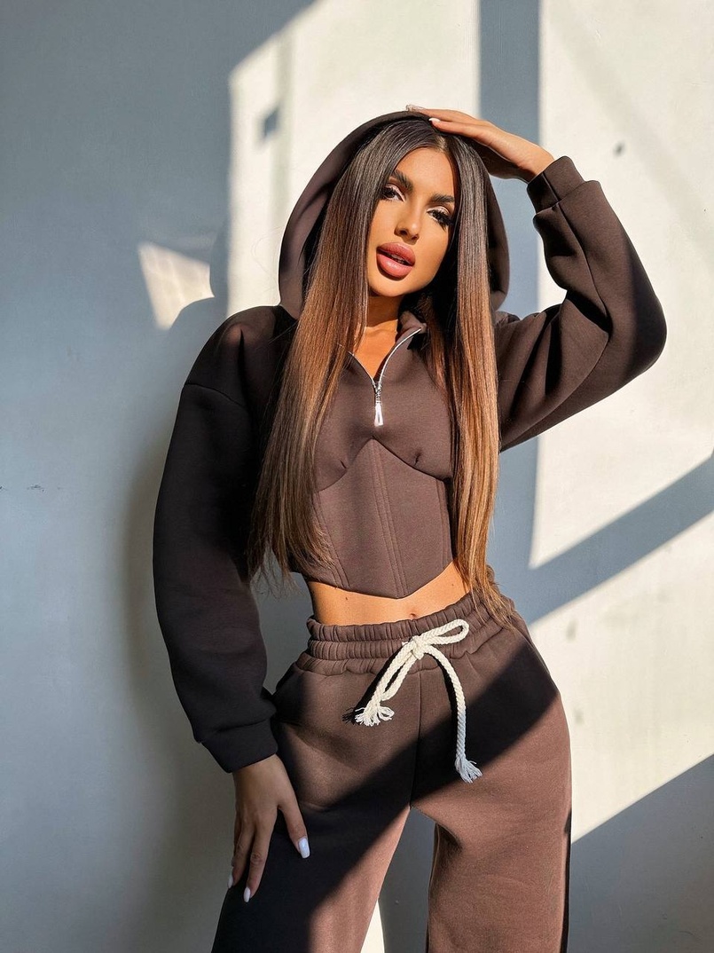 Комплект на флісі : худі з елементами корсету + штани Комплект на флісі : худі з елементами корсету + штани | PUSHKA SHOP