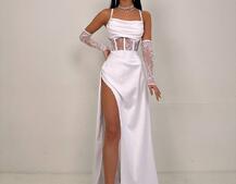 Комплект: корсет+ рукавички + спідниця максі | PUSHKA SHOP