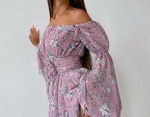 Платье с расклешенными рукавами в комплекте с корсетом  Платье с расклешенными рукавами в комплекте с корсетом  | PUSHKA SHOP