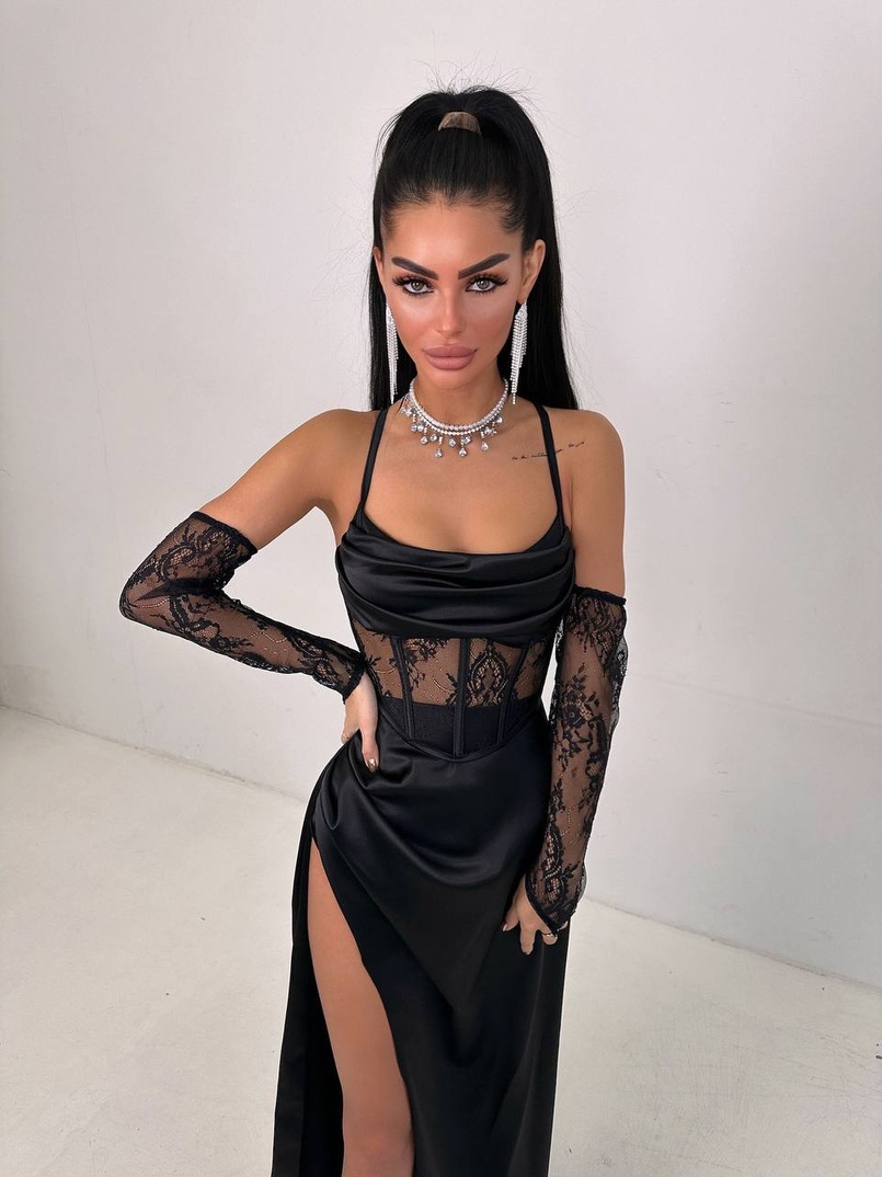 Комплект: корсет+ рукавички + спідниця максі | PUSHKA SHOP