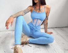 Трикотажный комплект: корсетный топ на косточках + леггинсы | PUSHKA SHOP