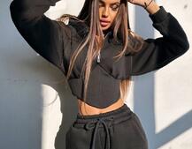 Комплект на флісі : худі з елементами корсету + штани  | PUSHKA SHOP