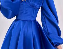 Атласна корсетна сукня  з пишною подвійною спідницею  | PUSHKA SHOP