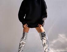 Трендове худі over size із сяючими стразами  | PUSHKA SHOP